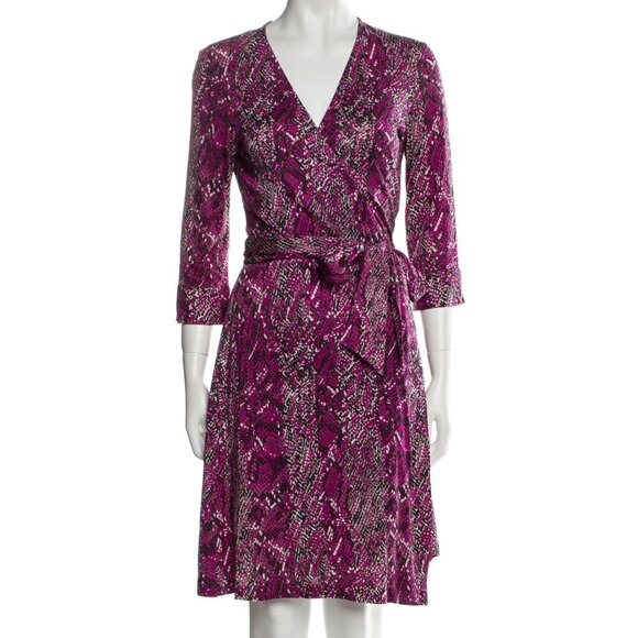 Diane von Furstenberg Silk Knee-Length Dress Size 0 - Picture 1 of 10